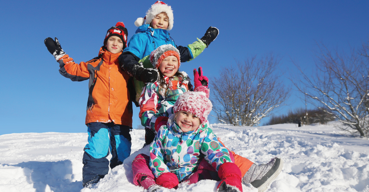 children at winter break camp